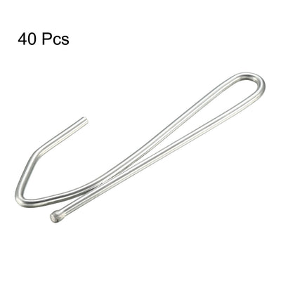 Harfington Uxcell Curtain Hooks Pin-On Drapery Hook Zinc Plating Long Shanks  2.7" 40 Pcs