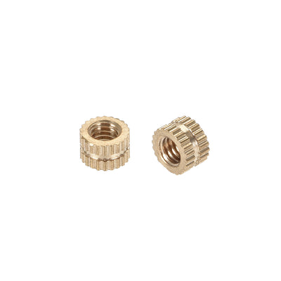 Harfington Uxcell M4 x 0.7mm Female Brass Knurled Threaded Insert Embedment Nut for 3D Printer, 100Pcs