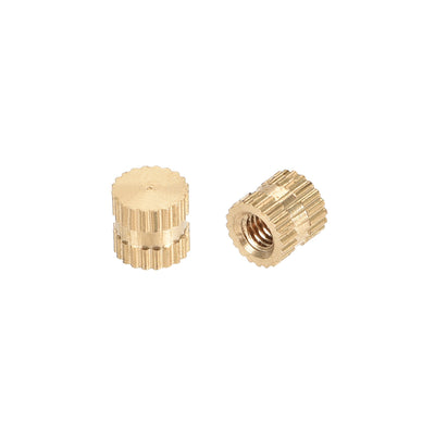 Harfington Uxcell M3 x 0.5mm Female Brass Knurled Threaded Insert Embedment Nut for 3D Printer, 50Pcs