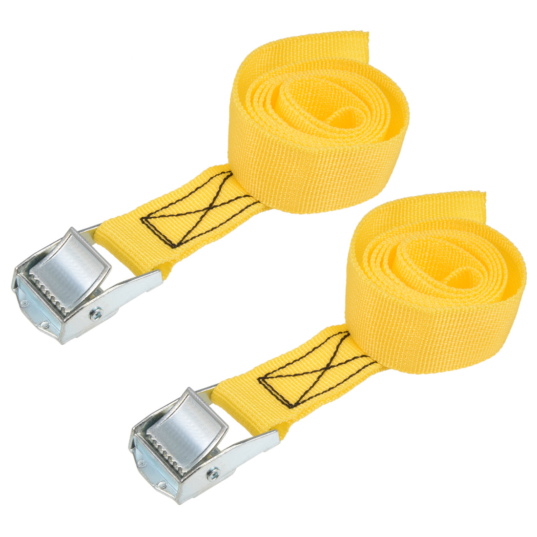 uxcell Uxcell 1M x 25mm Lashing Strap Cargo Tie Down Straps w Cam Lock Buckle 250Kg Work Load, Yellow, 2Pcs