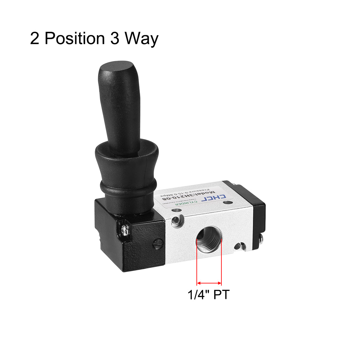 uxcell Uxcell Manual Hand Pull Solenoid Valve 2 Position 3 Way Pneumatic 1/4" PT Thread Air Hand Lever Operated Valve