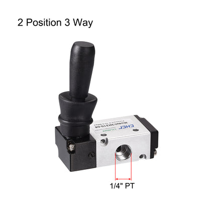 Harfington Uxcell Manual Hand Pull Solenoid Valve 2 Position 3 Way Pneumatic 1/4" PT Air Hand Lever Operated Valve with 6mm OD Connect Fitting Exhaust Muffler