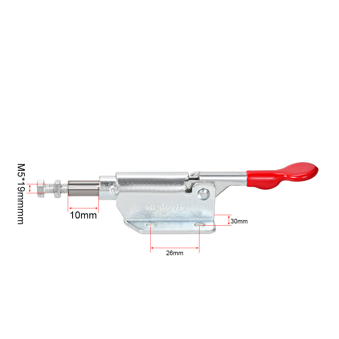 uxcell Uxcell 2 Pcs Hand Tool Pull Push Action Toggle Clamp Quick Release Clamp 130 lbs/60kg Holding Capacity 10mm Stroke