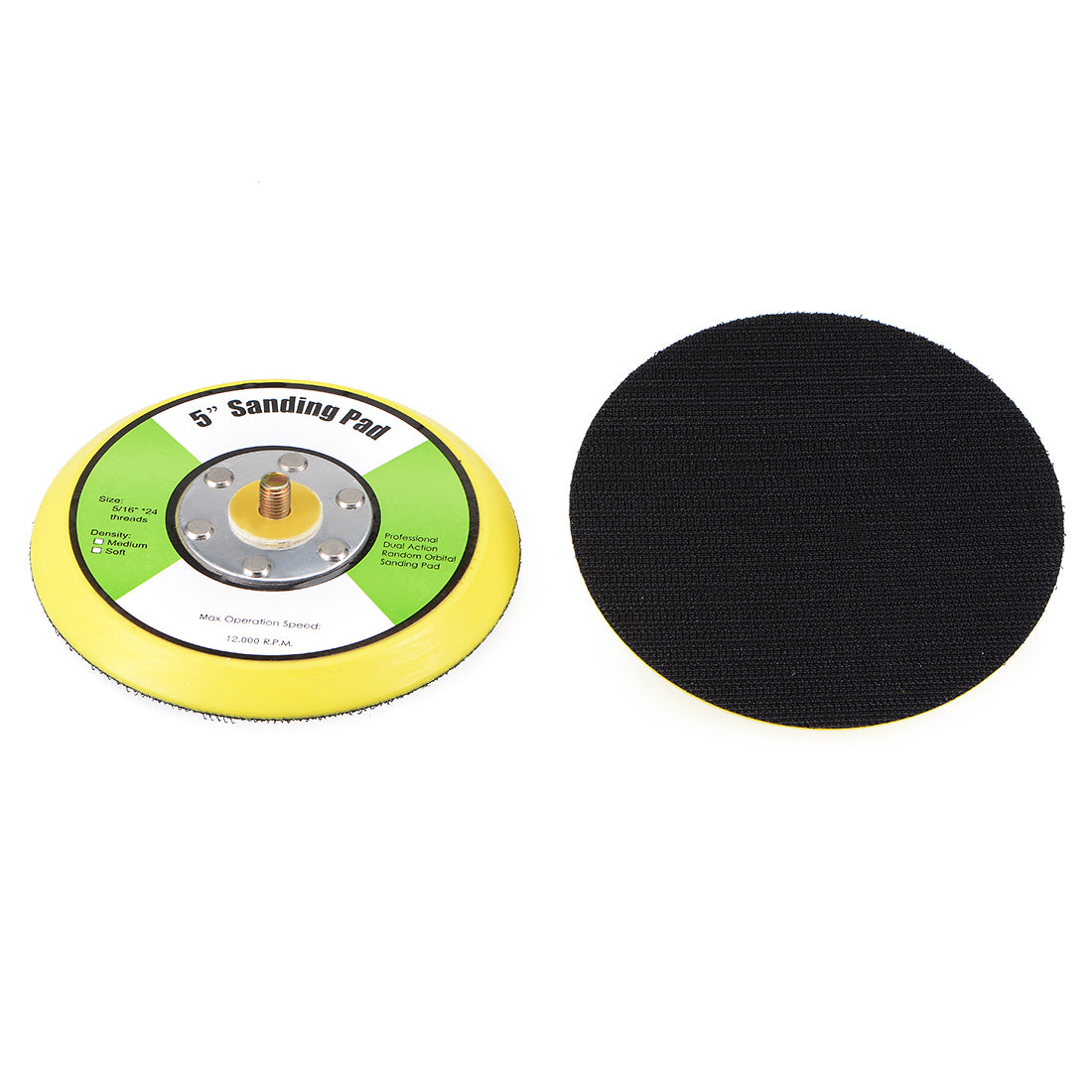 uxcell Uxcell 5-Inch Hook and Loop Sanding Pad, 5/16-Inchx10mm Thread, Sandpaper Backing Plate for Sander Polisher 2 Pcs