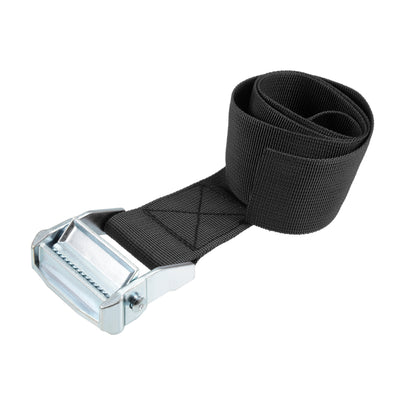 Harfington Uxcell 0.8M x 5cm Lashing Strap Cargo Tie Down Straps with Cam Lock Buckle 500Kg Work Load, Black