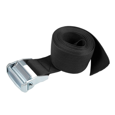 Harfington Uxcell 3Meters x 5cm Lashing Strap Cargo Tie Down Straps with Cam Lock Buckle 500Kg Work Load, Black