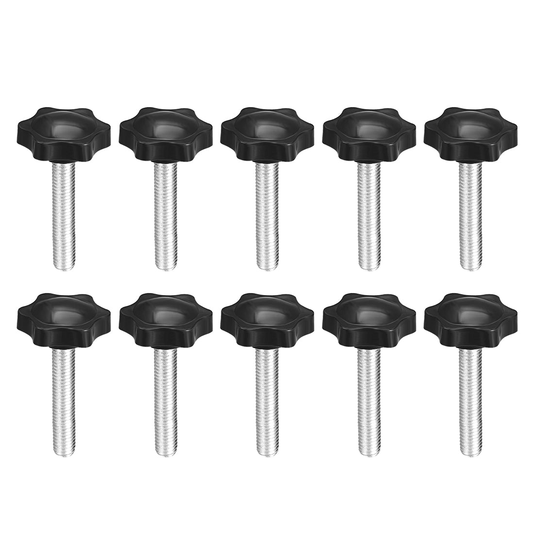 uxcell Uxcell Clamping Screw Knob , 31mm Dia Plum Hex Shaped Grips Star Knob M8 × 50mm Male Thread , 10pcs