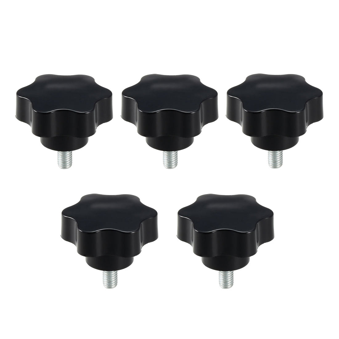 uxcell Uxcell Clamping Screw Knob , 50mm Dia Plum Hex Shaped Grips Star Knob M8 × 16mm Male Thread , 5pcs