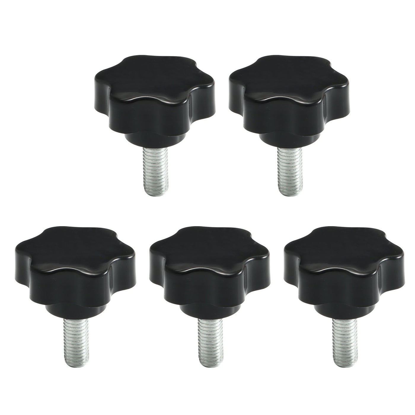 uxcell Uxcell Clamping Screw Knob , 48mm Dia Plum Hex Shaped Grips Star Knob M10 × 25mm Male Thread , 5pcs