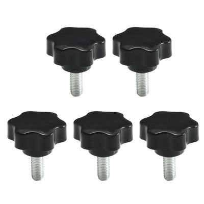 Harfington Uxcell Clamping Screw Knob , 48mm Dia Plum Hex Shaped Grips Star Knob M10 × 25mm Male Thread , 5pcs