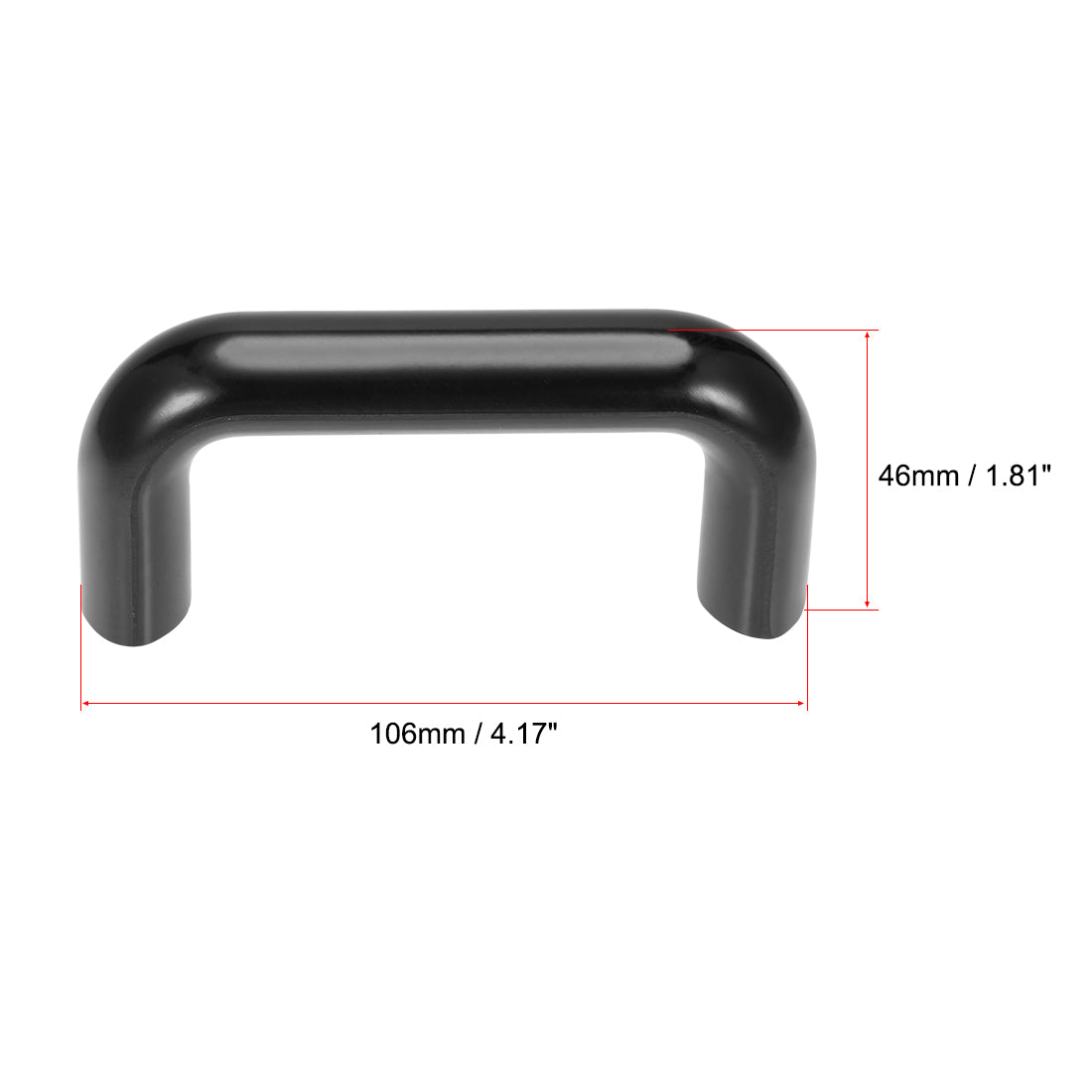 uxcell Uxcell Bakelite Plastic Pulls Handle 90mm Hole Centers Black for Industrial Machine, M8 Thread