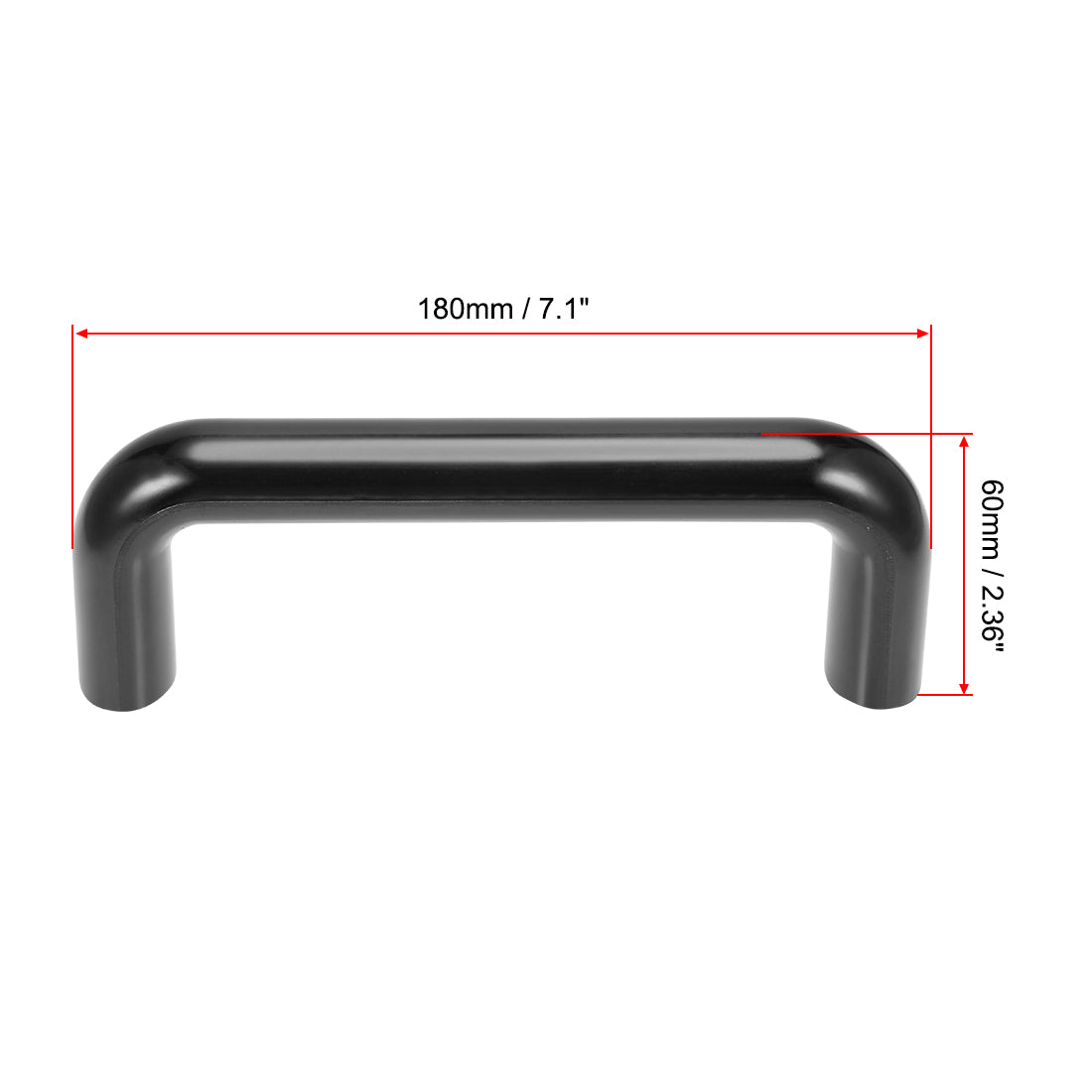 uxcell Uxcell Bakelite Plastic Pulls Handle 160mm Hole Centers Black for Industrial Machine