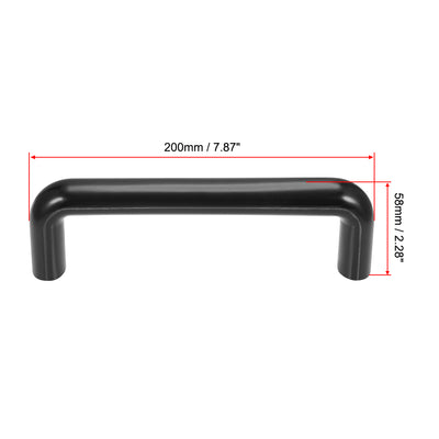 Harfington Uxcell Bakelite Plastic Pulls Handle 180mm Hole Centers Black for Industrial Machine