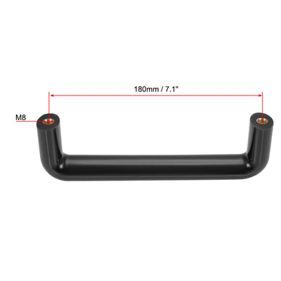 Harfington Uxcell Bakelite Plastic Pulls Handle 180mm Hole Centers Black for Industrial Machine