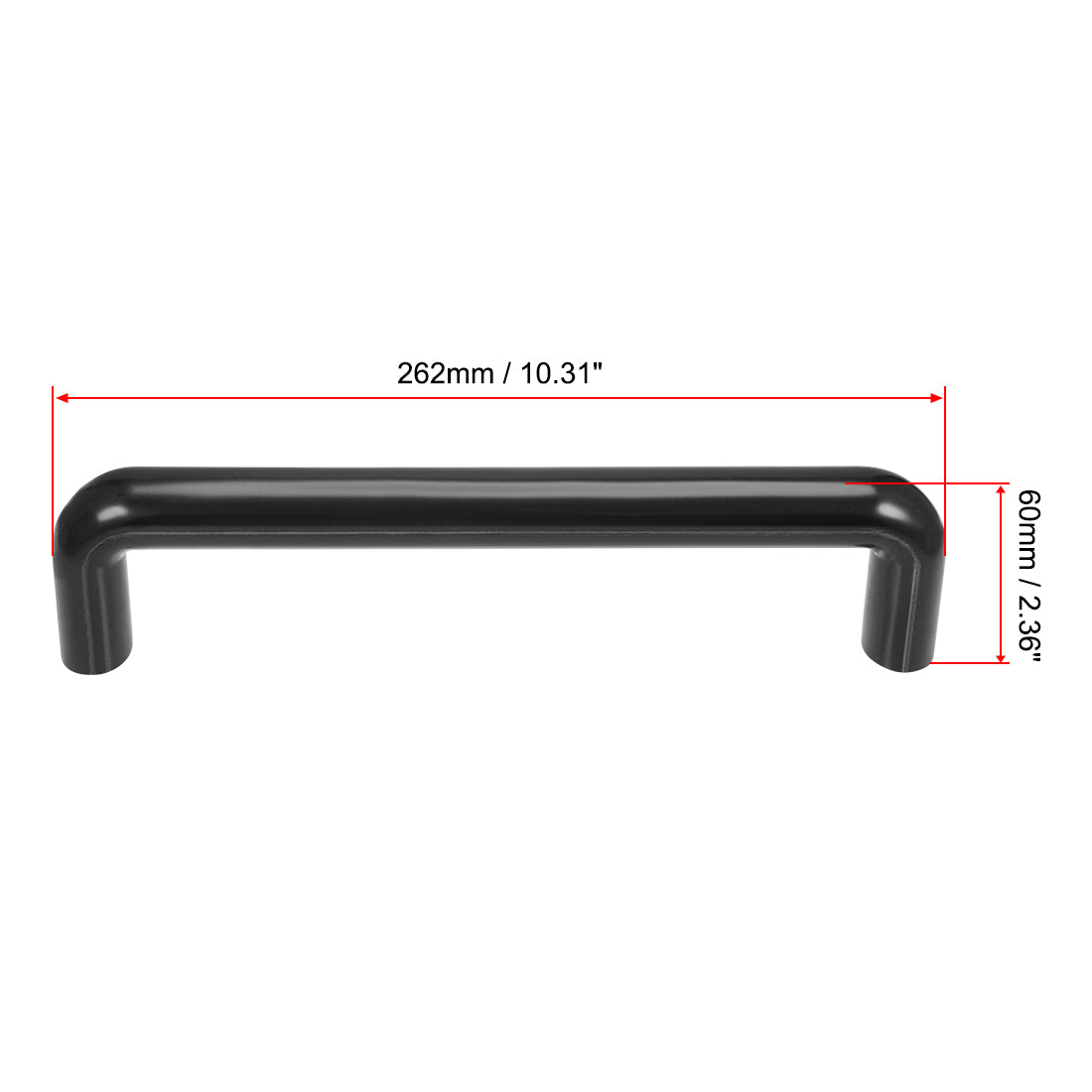 uxcell Uxcell Bakelite Pulls Handles 240mm Hole Centers Black for Industrial Machine 2Pcs