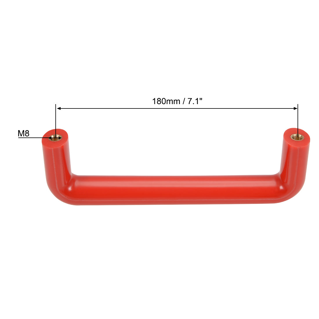 uxcell Uxcell Bakelite Plastic Pulls Handle 180mm Hole Centers Red for Industrial Machine 2Pcs