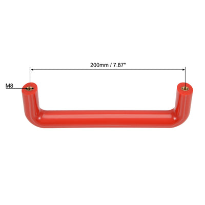 Harfington Uxcell Bakelite Plastic Pulls Handle 200mm Hole Centers Red for Industrial Machine