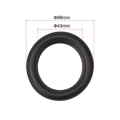 Harfington Uxcell 2.75" 2.75 inch Speaker Rubber Edge Surround Rings Replacement Part for Speaker Repair or DIY 2pcs