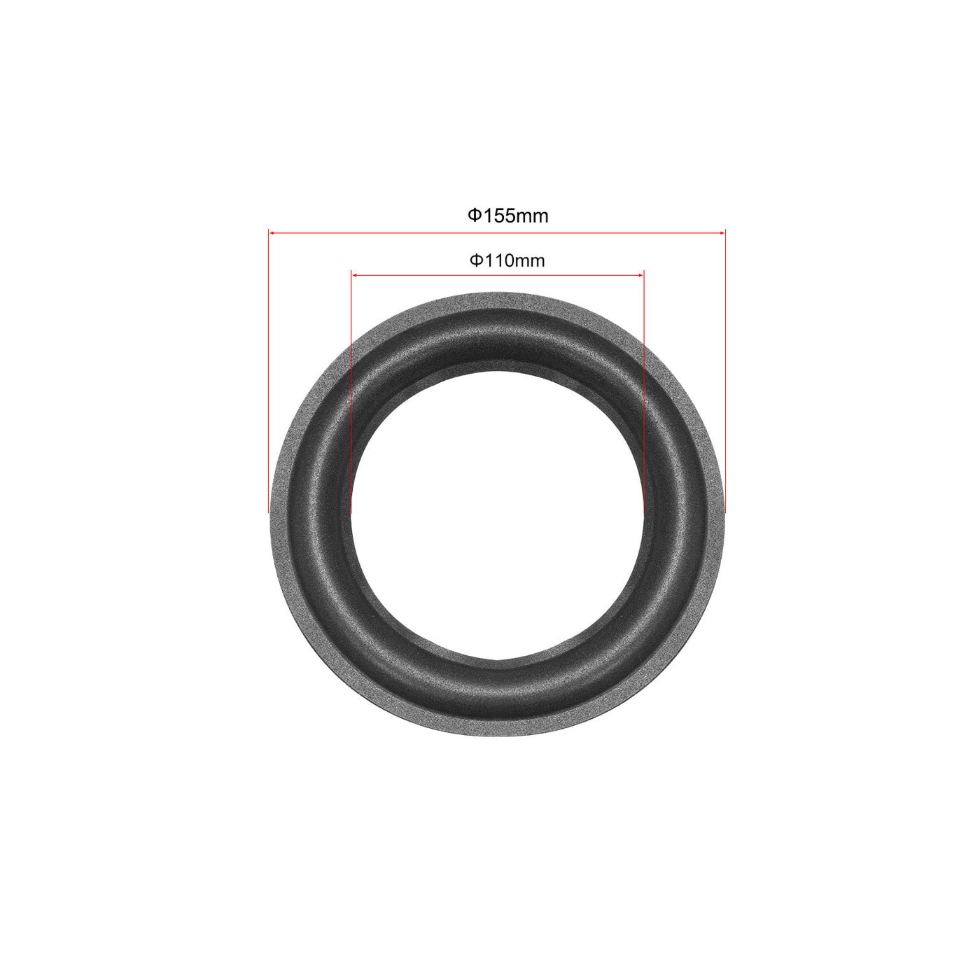 uxcell Uxcell 155mm Foam Edge Surround Rings Replacement Part for Repair or DIY 4pcs