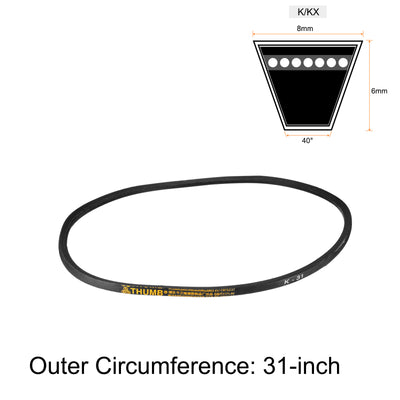 Harfington Uxcell K-31 V Belt Machine 736mm Inner Girth Transmission Rubber,Black Replacement Drive Belt