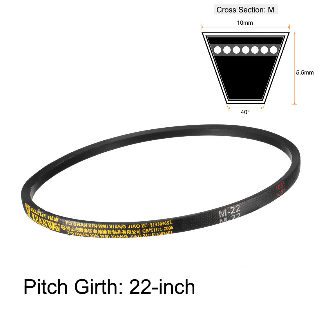 uxcell Uxcell M-22 Drive V-Belts Rubber Transmission Belts