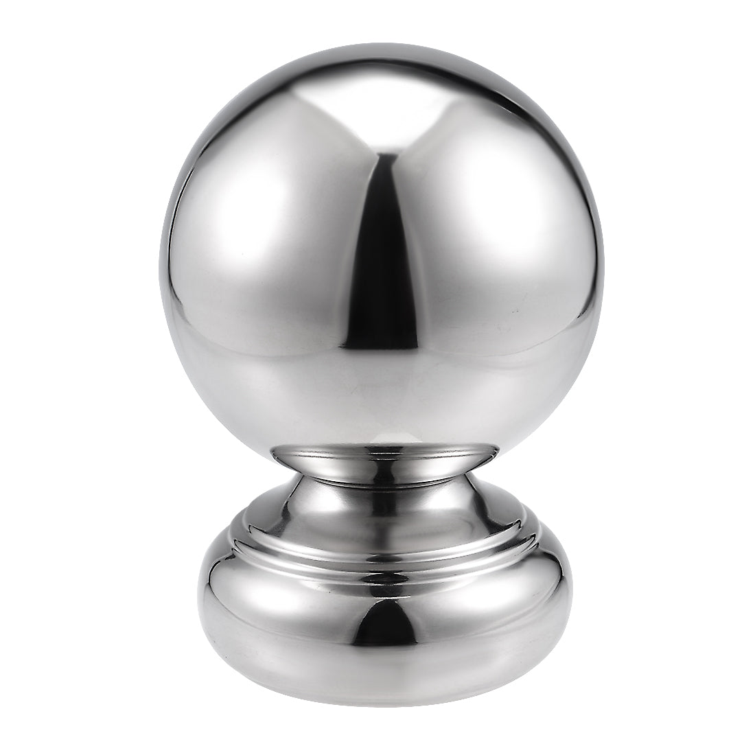 uxcell Uxcell 97mm Dia 201 Stainless Steel Hollow Cap Ball Spheres w Base for Handrail Stair Newel Post Silver Tone