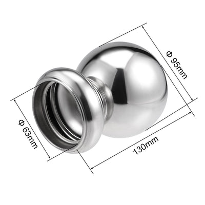 Harfington Uxcell 304 Edelstahl hohl Kappe Kugel Ball mit Basis für Geländer Treppe Spindel 95mm Durchmesser