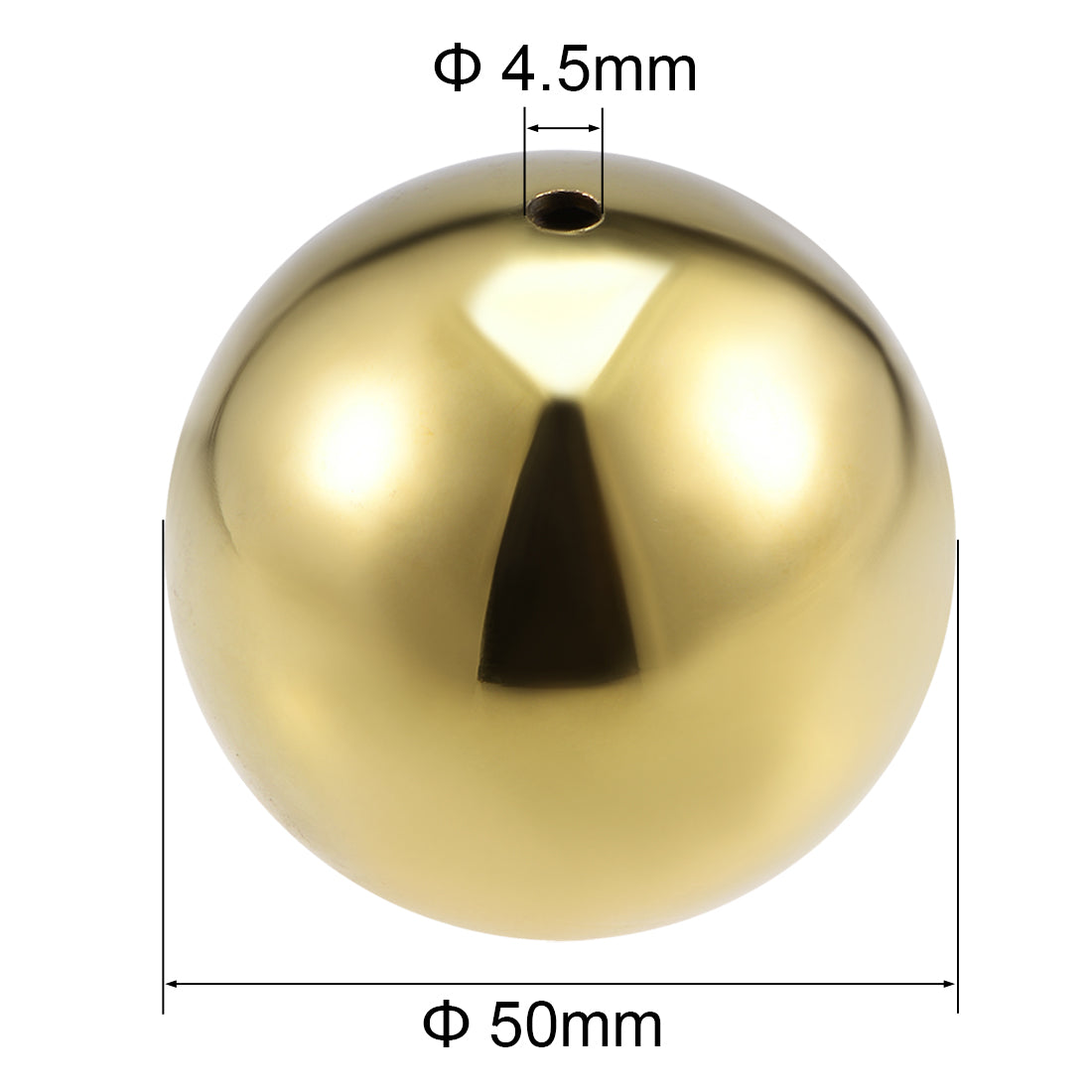 uxcell Uxcell 50mm Dia 201 Stainless Steel Hollow Cap Ball Spheres for Handrail Stair Newel Post Gold Tone 2pcs