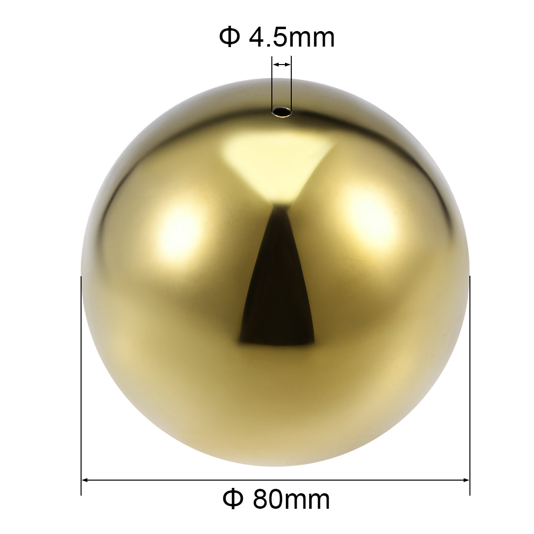 uxcell Uxcell 2Stk. 201 Edelstahl hohl Kappe Kugel Ball für Geländer Treppe Spindel Pfosten 80mm Durchmesser