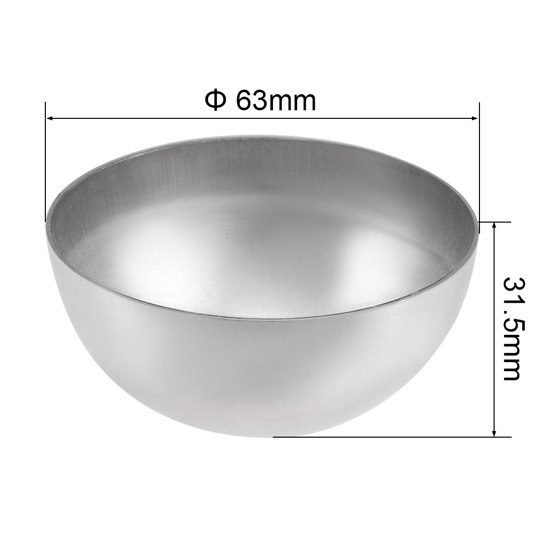 uxcell Uxcell 63mm(2.48") Dia. Decorative Hollow Half Cap Ball 304 Stainless Steel for Staircase Handrail Post 2pcs