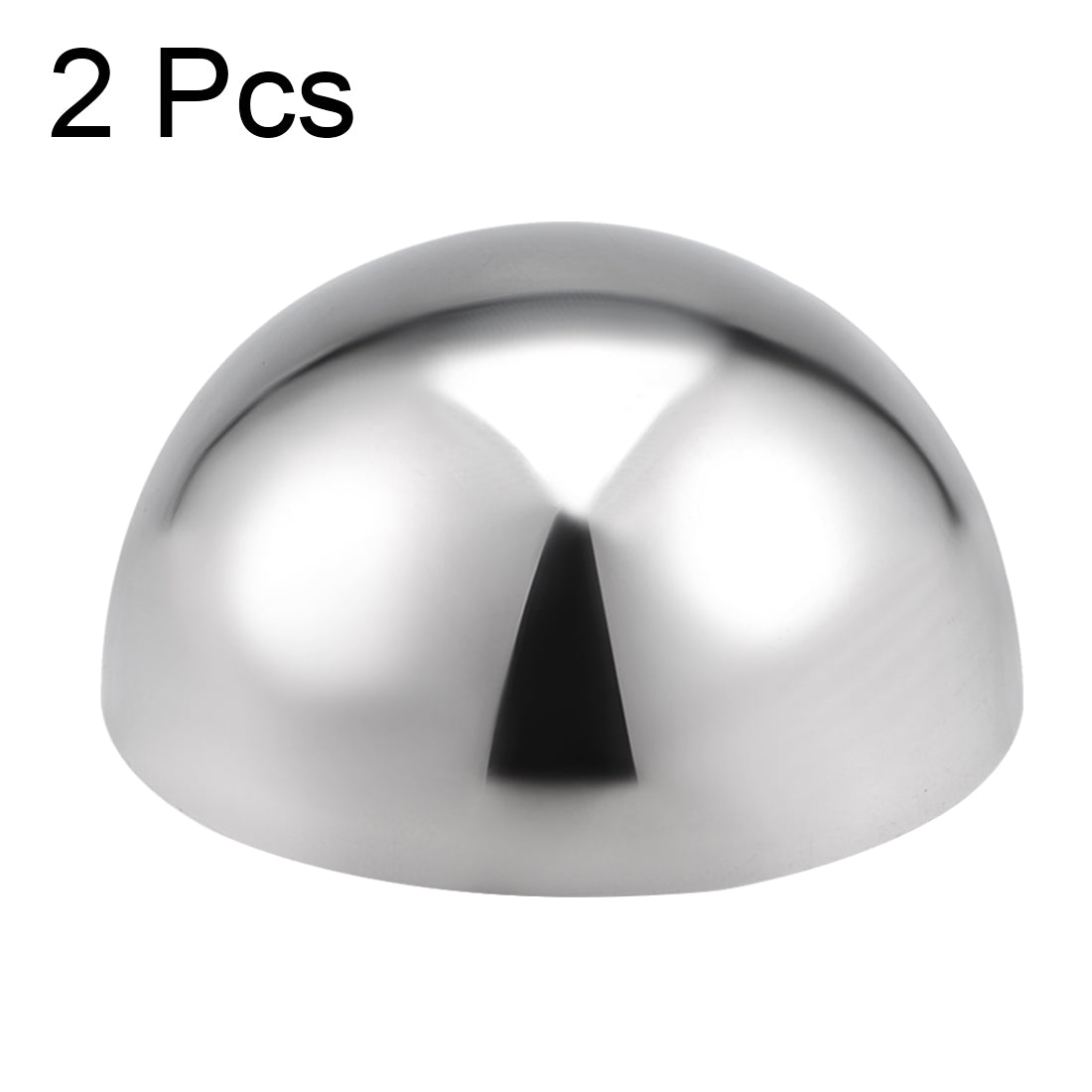 uxcell Uxcell 63mm(2.48") Dia. Decorative Hollow Half Cap Ball 304 Stainless Steel for Staircase Handrail Post 2pcs