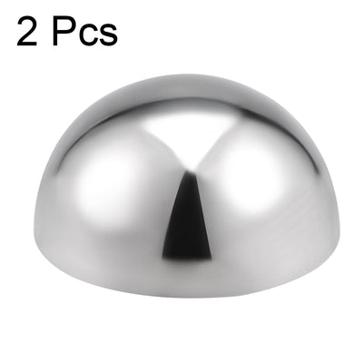 Harfington Uxcell 63mm(2.48") Dia. Decorative Hollow Half Cap Ball 304 Stainless Steel for Staircase Handrail Post 2pcs