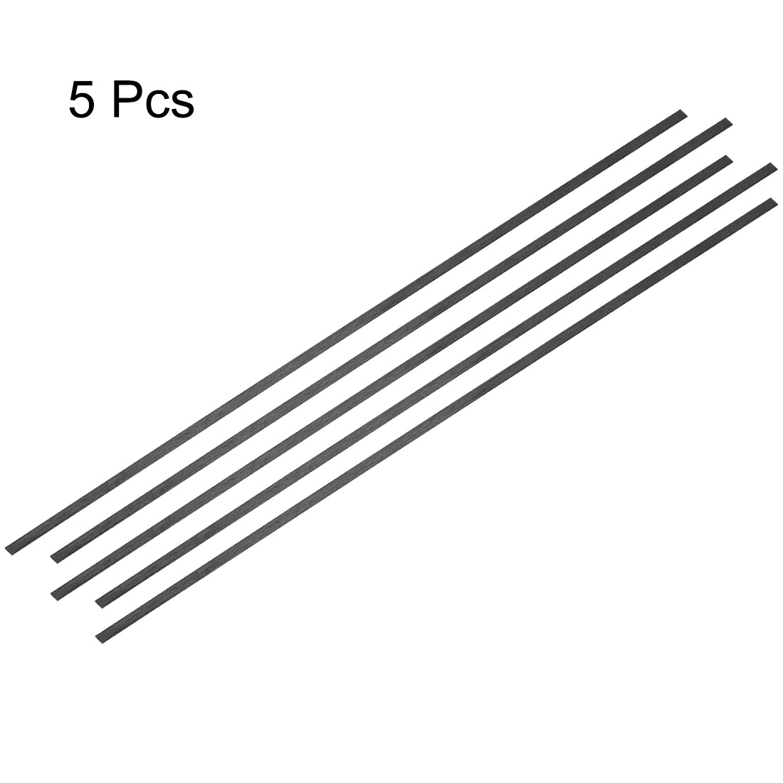 uxcell Uxcell Carbon Fiber Strip Bars 0.5x3mm 200mm Length Pultruded Carbon Fiber Strips for Kites, RC Airplane 5 Pcs