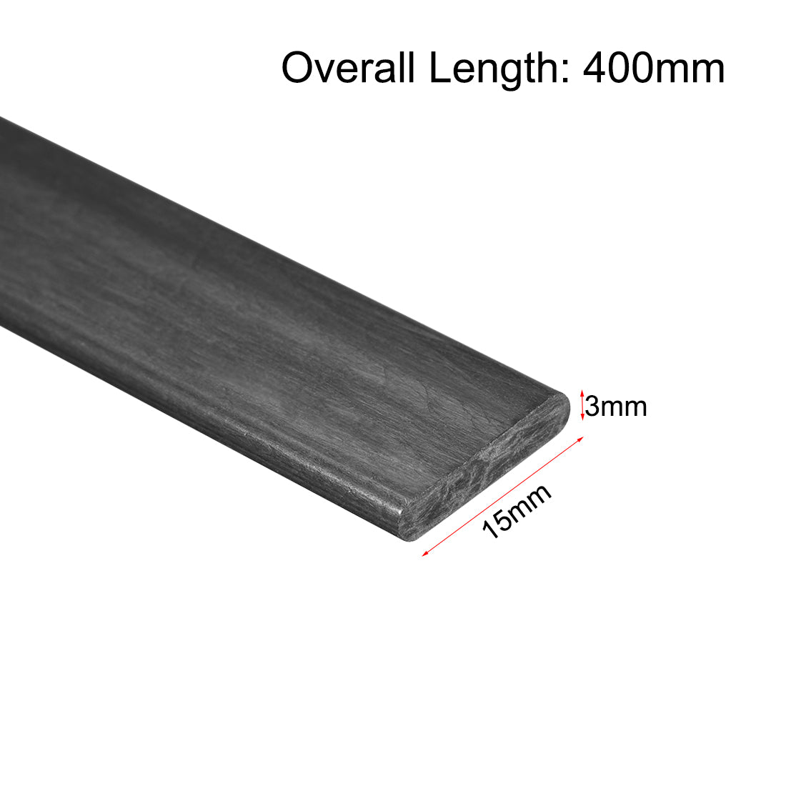 uxcell Uxcell Kohlefaserstreifen pultrudierter Stab 3mm Dicke x 15mm Breite x 400mm