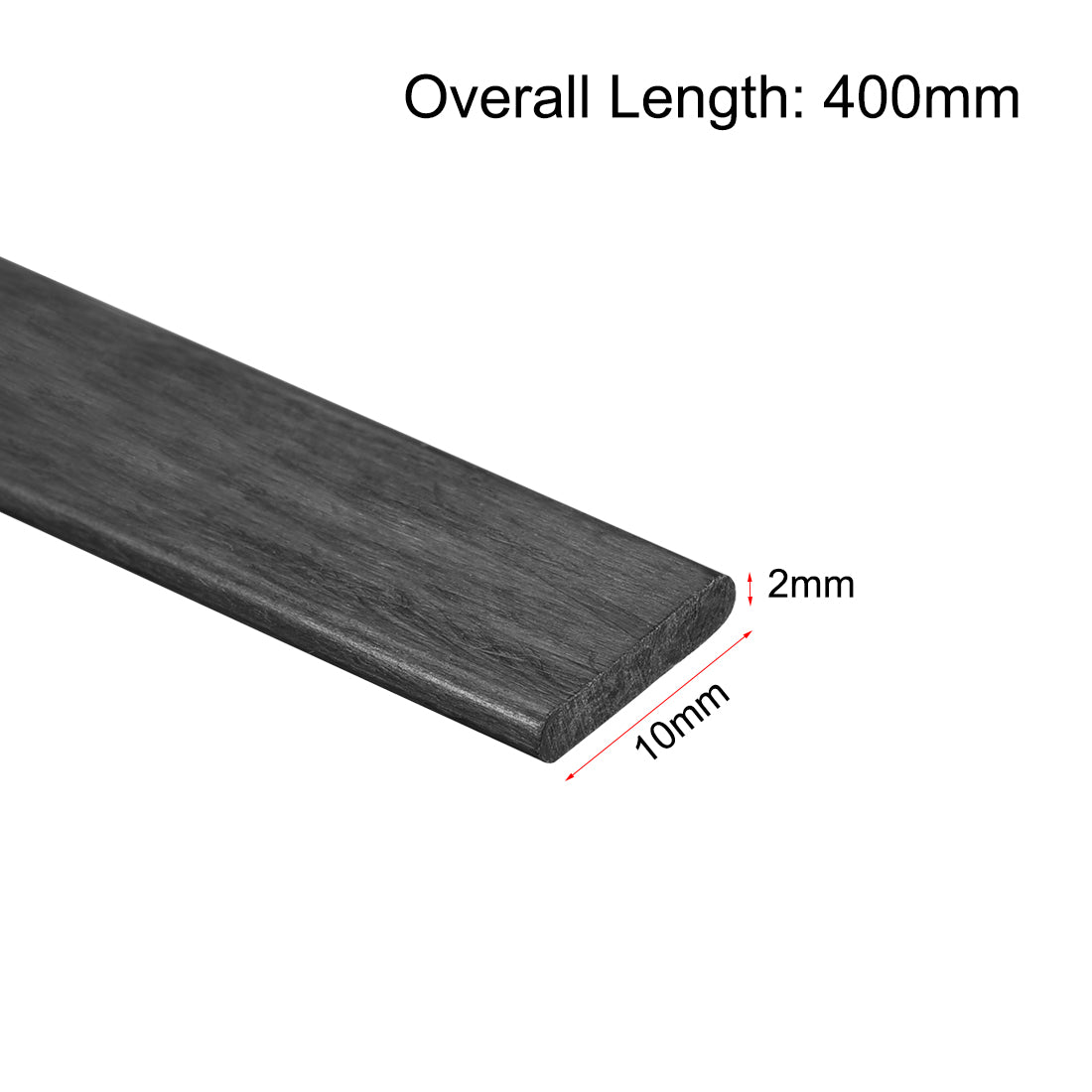 uxcell Uxcell 2Stk.Kohlefaserstreifen pultrudierter Stab 2mm Dicke x 10mm Breite x 400mm