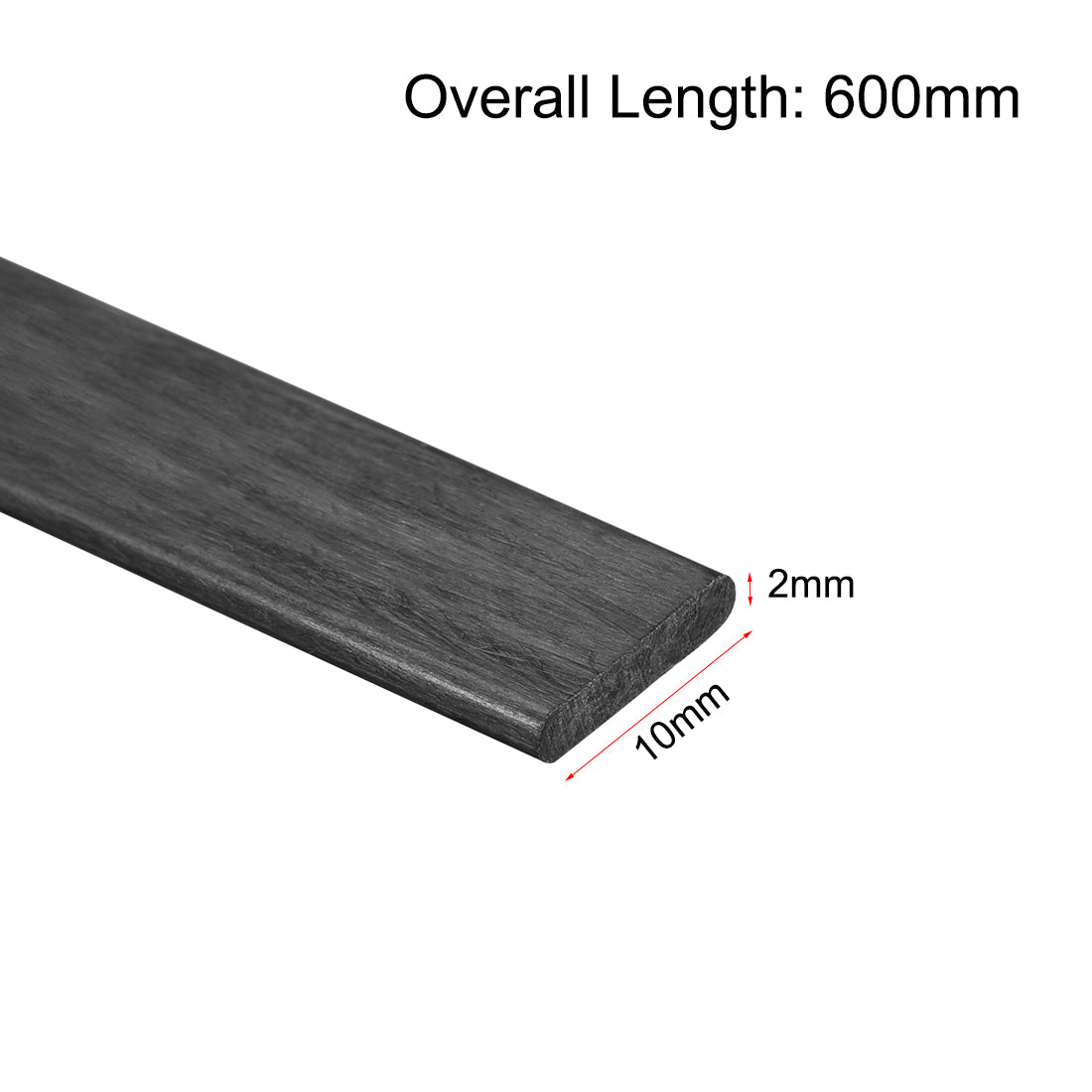 uxcell Uxcell 2Stk.Kohlefaserstreifen pultrudierter Stab 2mm Dicke x 10mm Breite x 600mm