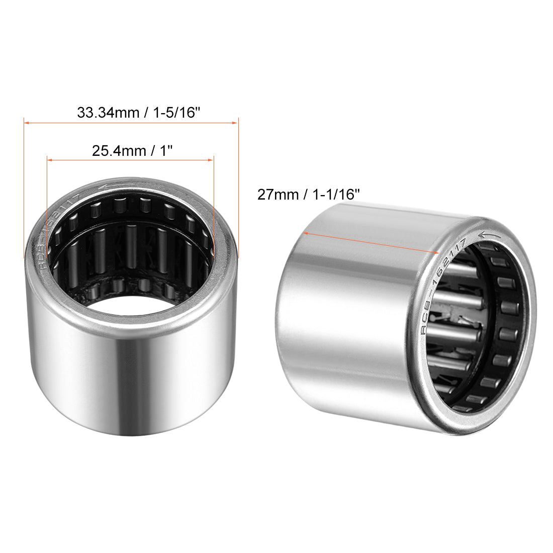 uxcell Uxcell RCB121616 Needle Roller Bearings, One Way Bearing, 3/4" Bore 1" OD 1" Width