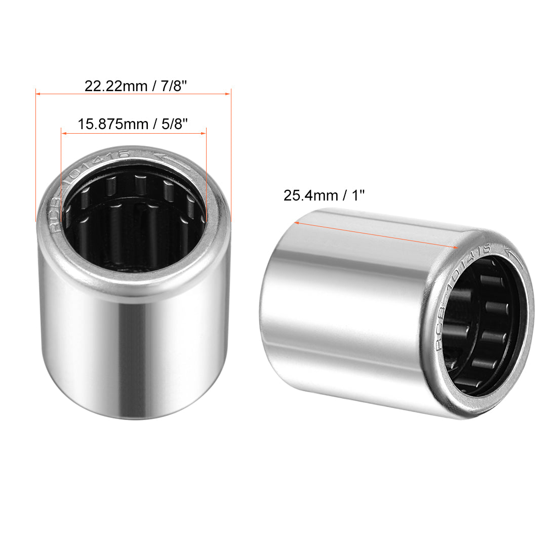 uxcell Uxcell Needle Roller Bearings, Chrome Steel Needles One Way Clutch Bearing Assembly Inch