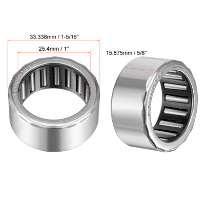 Harfington Uxcell RC101410 Needle Roller Bearings, One Way Bearing, 5/8" Bore 7/8" OD 5/8" Width 2pcs