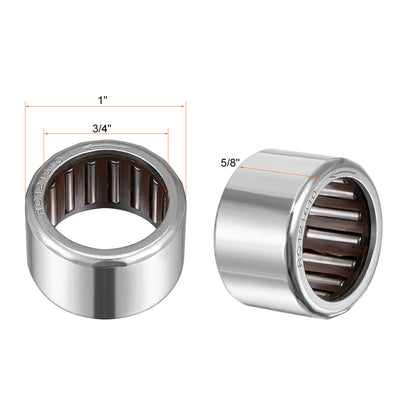 Harfington Uxcell RC081208 Needle Roller Bearings, One Way Bearing, 1/2" Bore 3/4" OD 1/2" Width