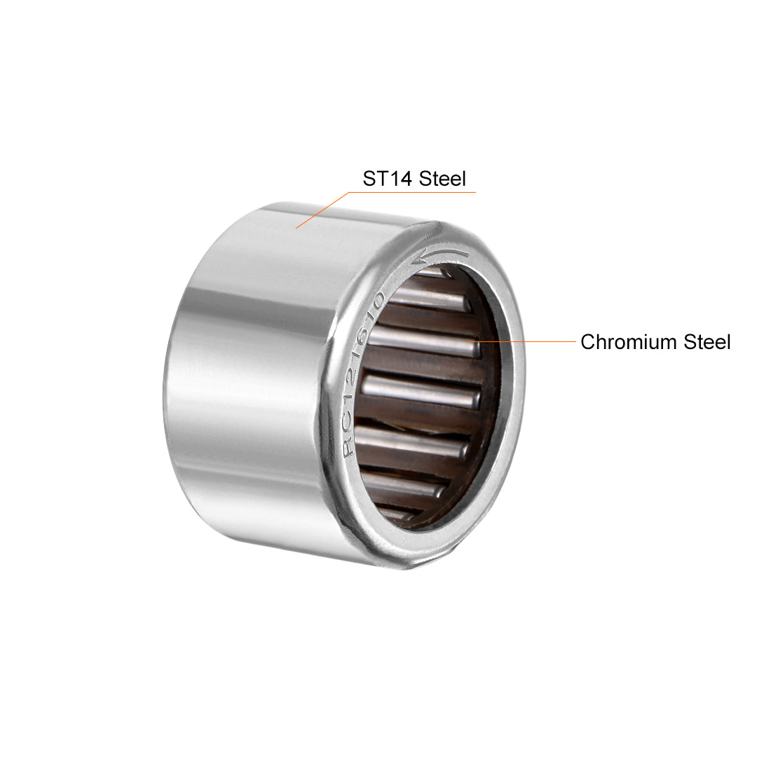 uxcell Uxcell RC081208 Needle Roller Bearings, One Way Bearing, 1/2" Bore 3/4" OD 1/2" Width