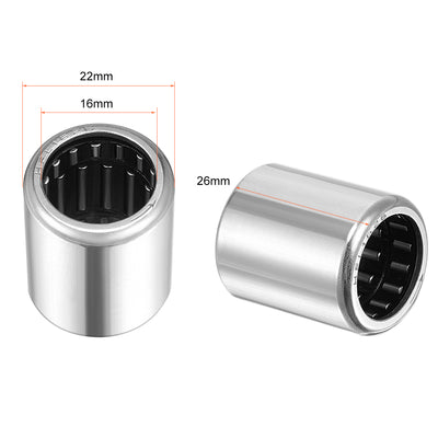 Harfington Uxcell Needle Roller Bearings 14mm Bore 20mm OD 26mm Width Chrome Steel One Way Bearing