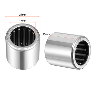 Harfington Uxcell TA2030 Needle Roller Bearings 20mm x 27mm x 30mm Chrome Steel Open End 2pcs