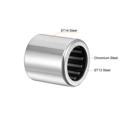 Harfington Uxcell TA2030 Needle Roller Bearings 20mm x 27mm x 30mm Chrome Steel Open End 2pcs