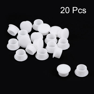 Harfington Uxcell Shelf Peg Hole Plugs 12mm Dia White Plastic Tube Cover for Nail Cabinet Button Bracket Cupboard Bookshelf Bookcase Adjustable Shelf Closet , 20Pcs