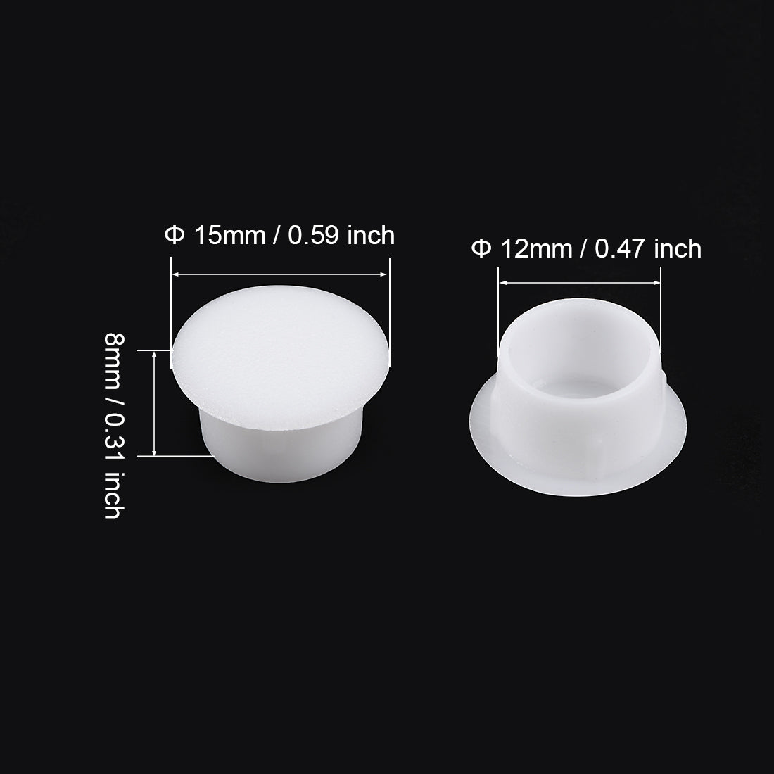 uxcell Uxcell Shelf Peg Hole Plugs 12mm Dia White Plastic Tube Cover for Nail Cabinet Button Bracket Cupboard Bookshelf Bookcase Adjustable Shelf Closet , 20Pcs