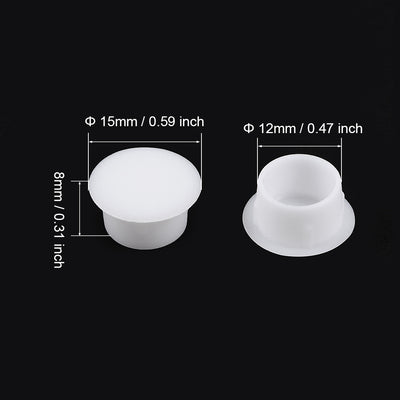 Harfington Uxcell Shelf Peg Hole Plugs 12mm Dia White Plastic Tube Cover for Nail Cabinet Button Bracket Cupboard Bookshelf Bookcase Adjustable Shelf Closet , 20Pcs