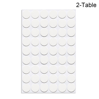 Harfington Uxcell Self-adhesive Screw Hole Stickers,2-Table Self-adhesive Screw Covers Caps Dustproof Sticker 21mm 54 in 1 White