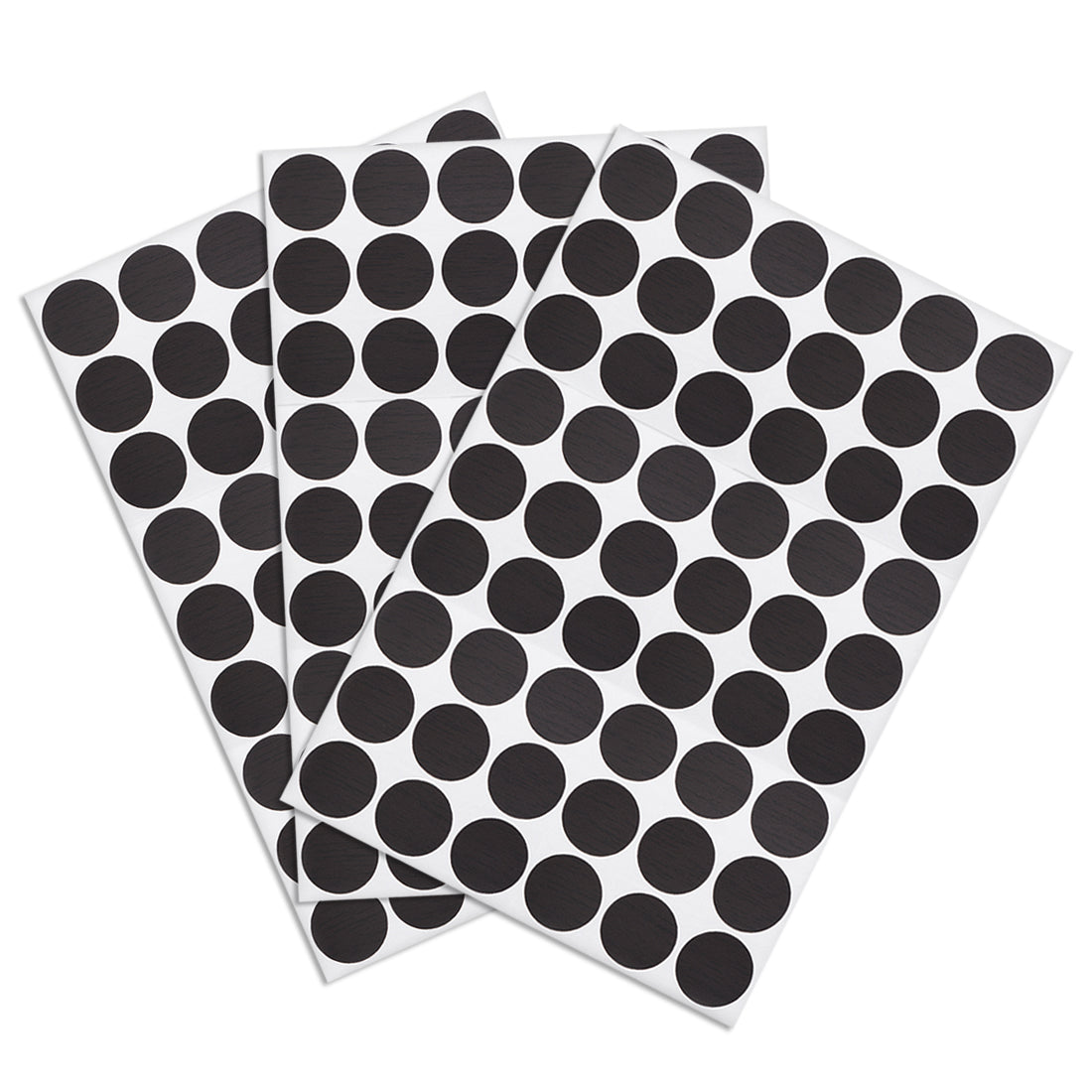 uxcell Uxcell Screw Hole Covers Stickers Textured Plastic Self Adhesive Stickers for Wood Furniture Cabinet Shelve Plate 21mm Dia 162pcs in 3Sheet Black Lines