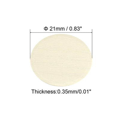 Harfington Uxcell Screw Hole Covers Stickers Textured Plastic Self Adhesive Stickers for Wood Furniture 21mm Dia 108pcs in 2Sheet Thin Line White Relief